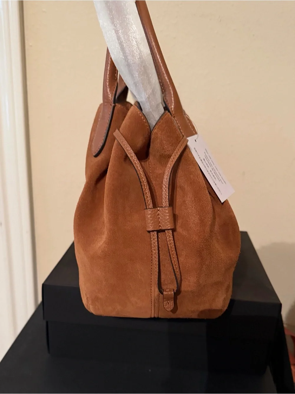 NWT Kate Spade Dumpling Suede Large Satchel Warm Gingerbread